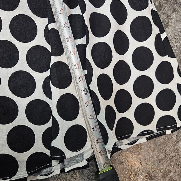 Black & White Polka Dot Linen Blend Midi Who What Wear Skirt Size 4 - Picture 5 of 7